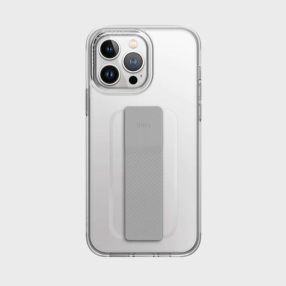 Picture of Apple iPhone 14 Pro Max 6.7 Case | Uniq Heldro Mount Hand Grip Design Drop Protection Case for iPhone 14 Pro Max 6.7 (Lucent Clear)