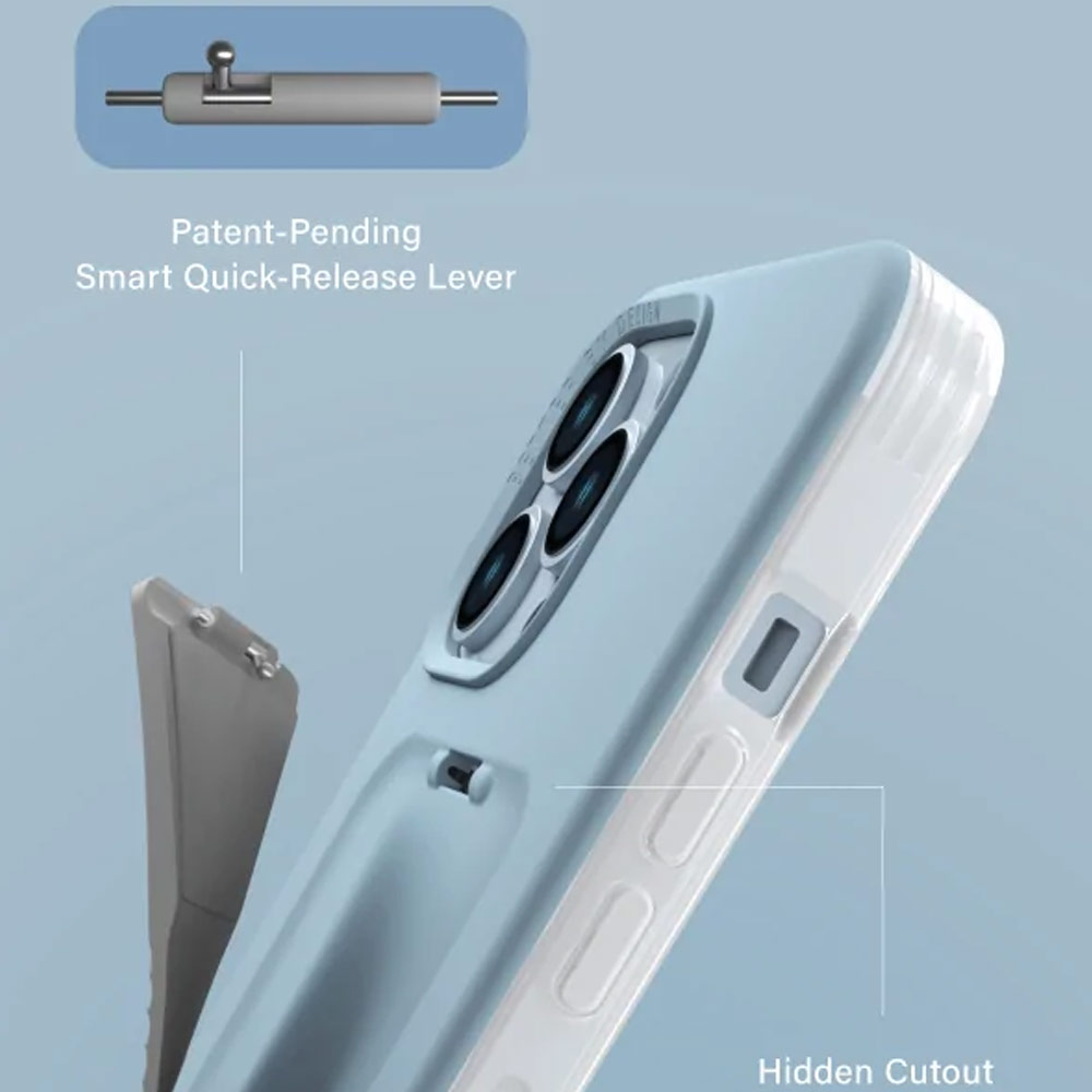 Picture of Apple iPhone 14 6.1 Case | Uniq Heldro Mount Hand Grip Design Drop Protection Case for iPhone 14 6.1 (Lucent Clear)