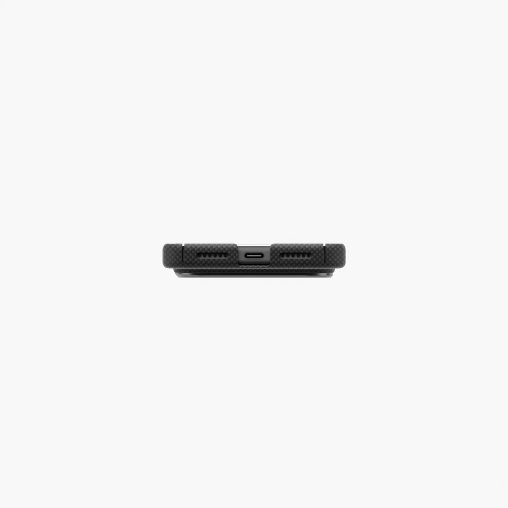Picture of Apple iPhone 18 Pro Case | Uniq Keva Edge Slimline 100% Aramid Magnetic Case with Camera Control Button for iPhone 18 Pro- Carbon Black
