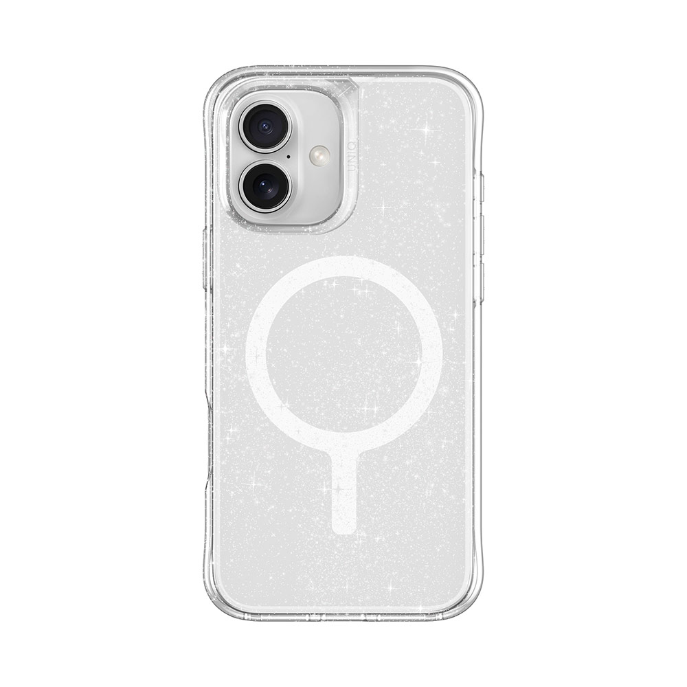 Picture of Apple iPhone 16 6.1 Case | Uniq LifePro Xtreme Magclick Slim Thin Clear Transparent Magsafe Magnetic Drop Protection Case for iPhone 16 6.1 (Tinsel Lucent)