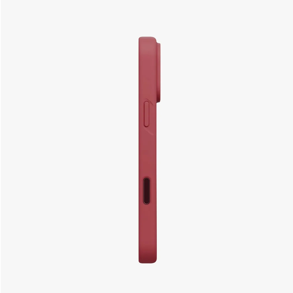 Picture of Apple iPhone 18 Pro Case | Uniq Lino Hybrid Silicone Lightweight Magnetic Protection Case with Camera Control Button for iPhone 18 Pro- Cranberry RedRose