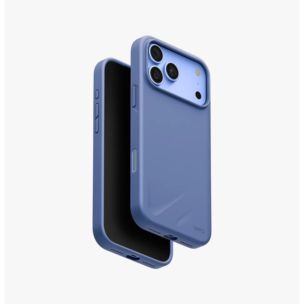 Picture of Apple iPhone 18 Pro Case | Uniq Lino Hybrid Silicone Lightweight Magnetic Protection Case with Camera Control Button for iPhone 18 Pro- Pebble Blue