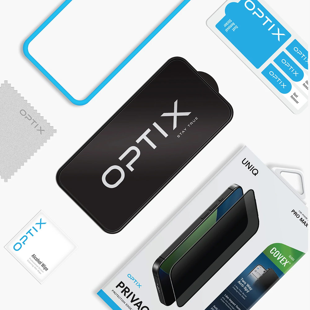 Picture of Apple iPhone Air 6.5 Screen Protector | Uniq Optix Covex Privacy Anti View Anti Peep Tempered Glass Screen Protector with Installation Helper Kit for iPhone Air 6.5 (Privacy)