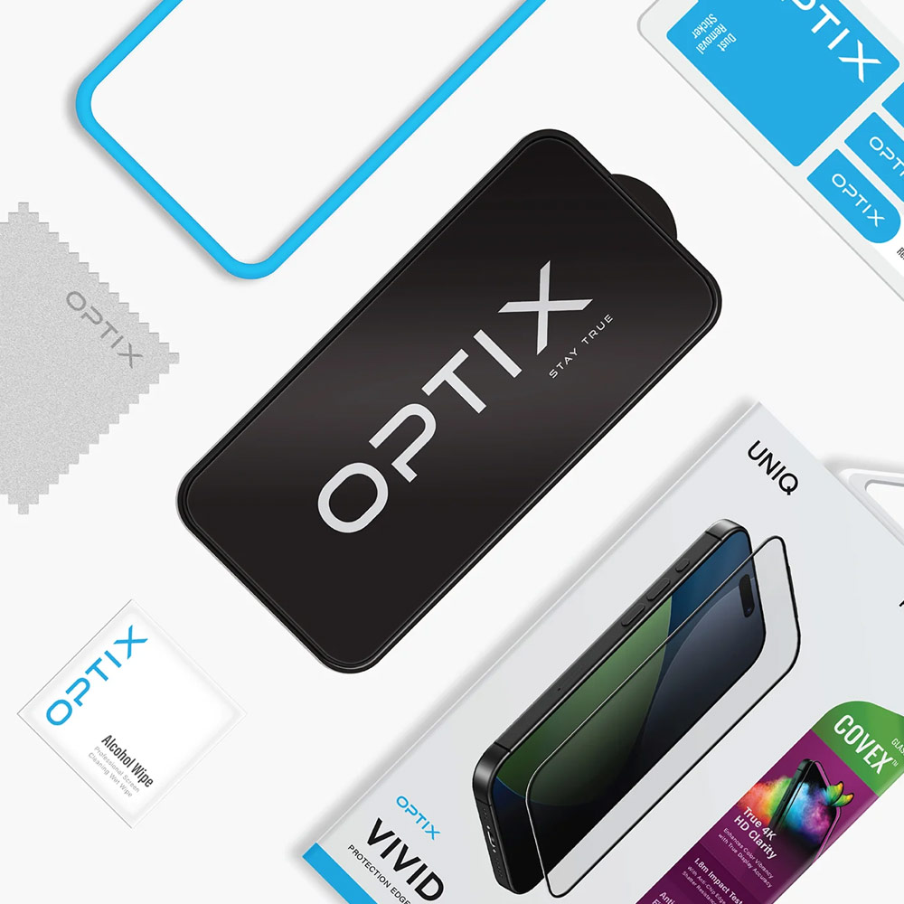 Picture of Apple iPhone Air 6.5 Screen Protector | Uniq Optix Covex Vivid Tempered Glass Screen Protector with Installation Helper Kit for iPhone Air 6.5 (Clear)