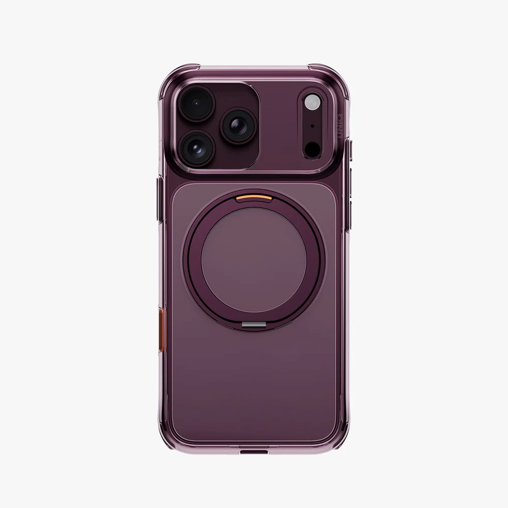 Picture of Apple iPhone 18 Pro Max Case | Uniq Swivix 360 Rotating Kickstand Magnetic Drop Protection Case with Camera Control Button for iPhone 18 Pro Max  - Deep Burgundy