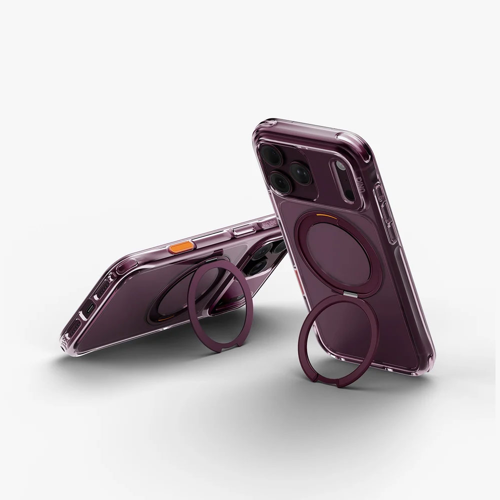 Picture of Apple iPhone 18 Pro Max Case | Uniq Swivix 360 Rotating Kickstand Magnetic Drop Protection Case with Camera Control Button for iPhone 18 Pro Max  - Deep Burgundy