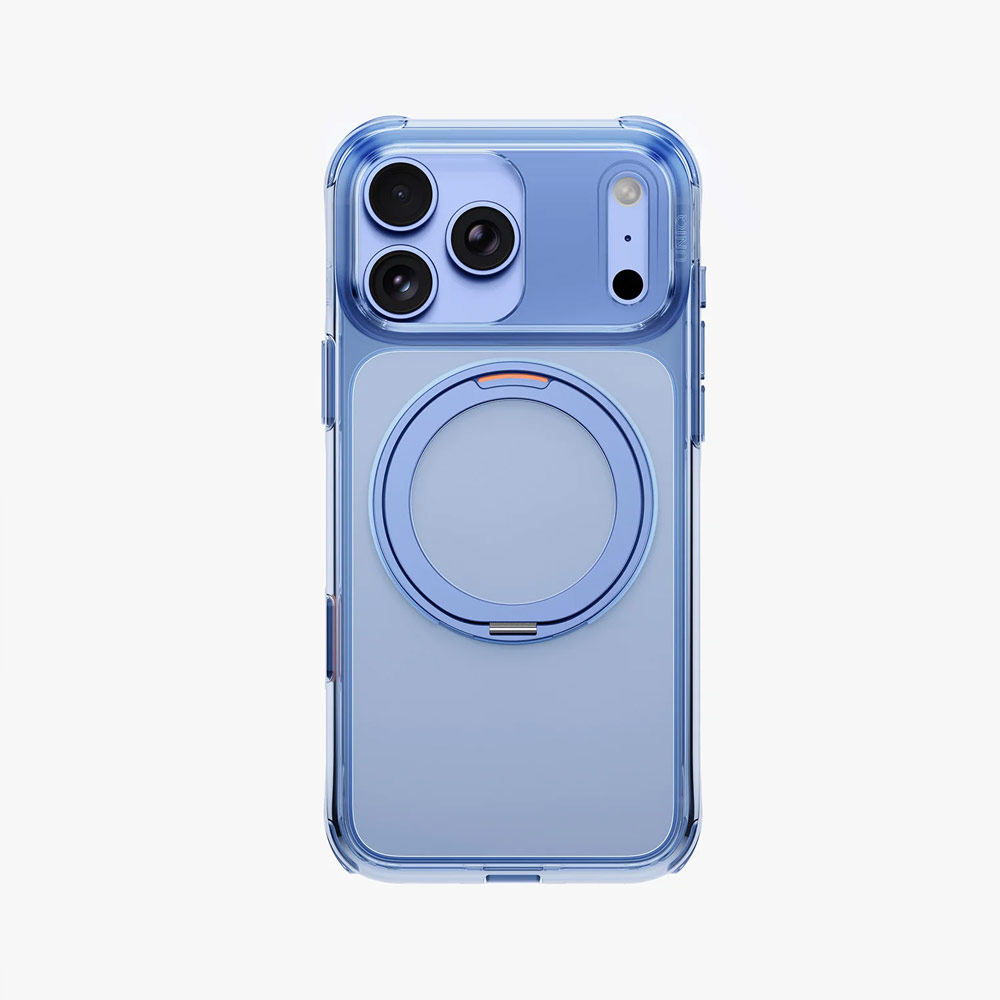 Picture of Apple iPhone 18 Pro Max Case | Uniq Swivix 360 Rotating Kickstand Magnetic Drop Protection Case with Camera Control Button for iPhone 18 Pro Max  - Polar Blue
