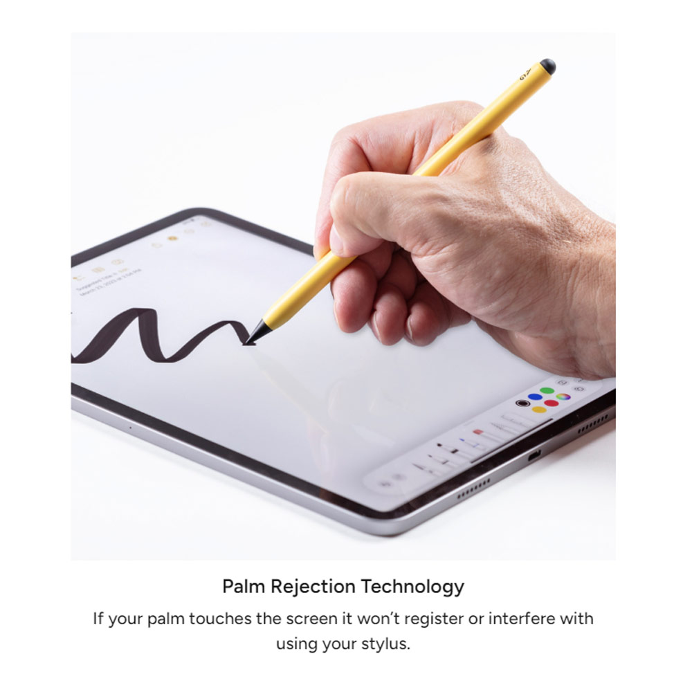 Picture of Apple iPad 10.2 9th gen 2021 | Zagg Pro Stylus 2 Active Dual Tips Stylus with wireless charging compatible for iPad Pro 11 Pro 12.9 (Gray)
