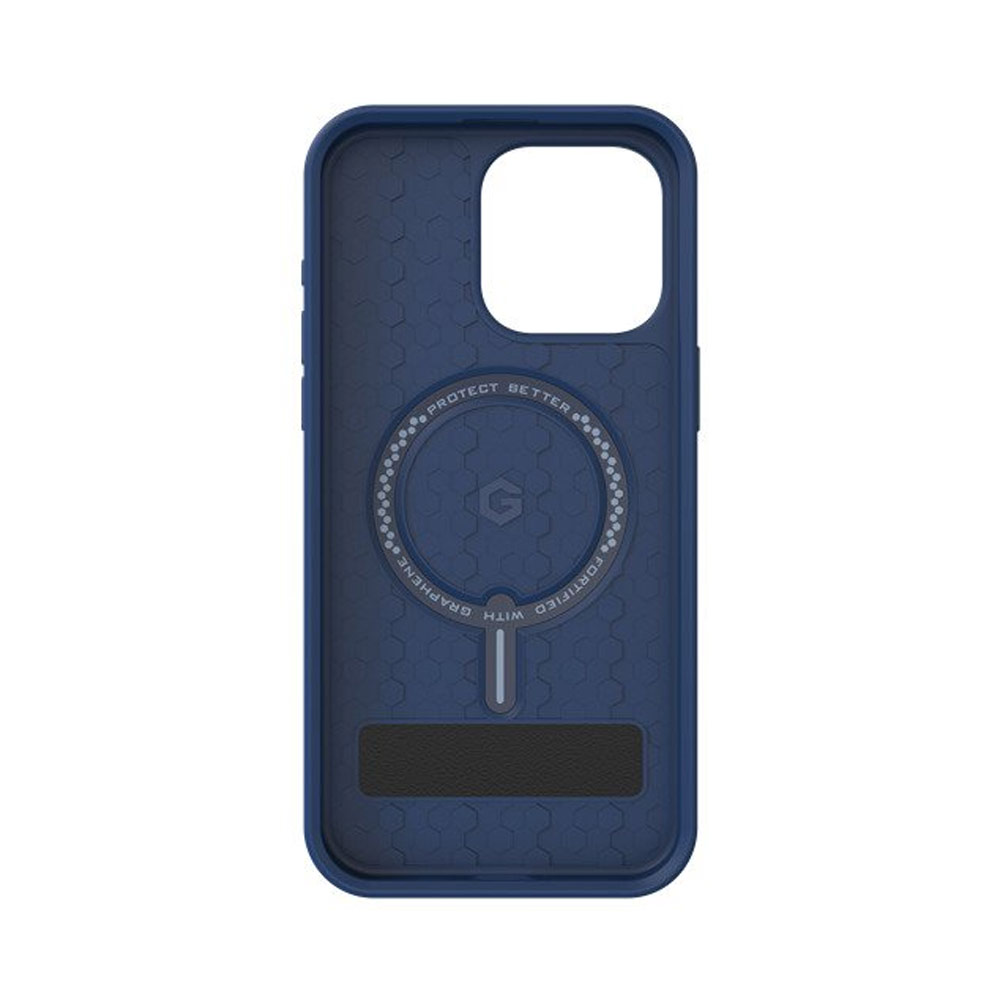 Picture of Apple iPhone 15 Pro Max 6.7 Case | Zagg Denali Snap Kickstand Magnetic Dual Layer Drop Protection Case for iPhone 15 Pro Max 6.7 (Blue)