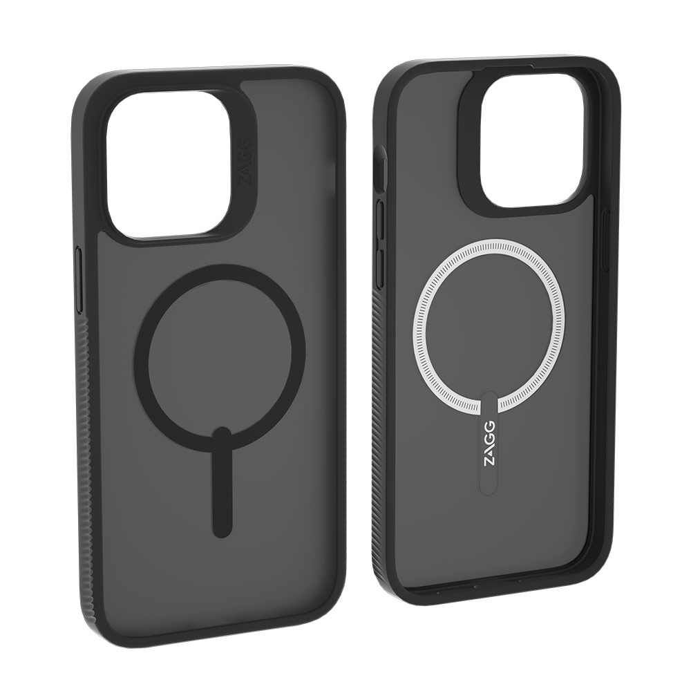 Picture of Apple iPhone 14 6.1 Case | Zagg Hampton Snap Slim Design Improved Grip Drop Protection Magsafe Compatible Case for iPhone 14 6.1 (Matte Black Tint)