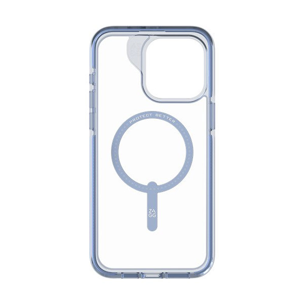 Picture of Apple iPhone 15 Pro Max 6.7 Case | Zagg Santa Cruz Snap Magnetic Slim Lightweight Non Slip Drop Protection Case for iPhone 15 Pro Max 6.7 (Blue)