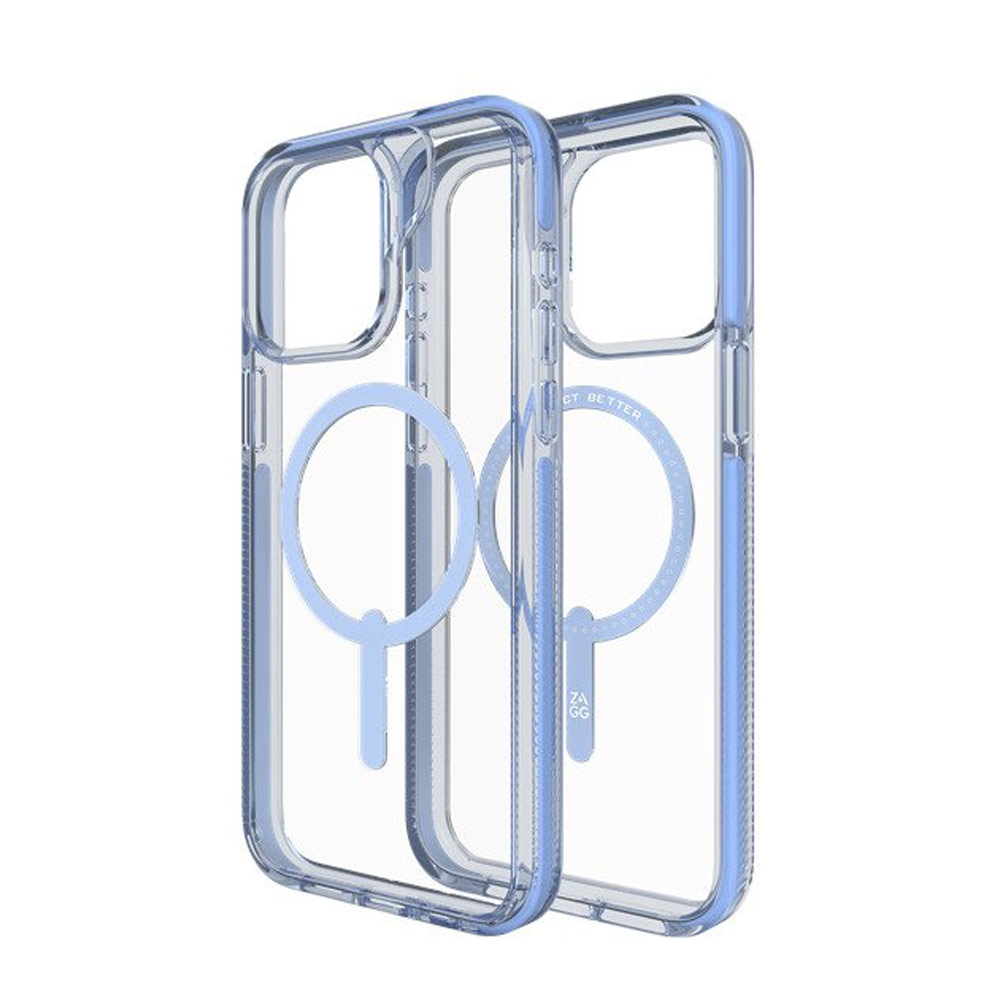 Picture of Apple iPhone 15 Pro Max 6.7 Case | Zagg Santa Cruz Snap Magnetic Slim Lightweight Non Slip Drop Protection Case for iPhone 15 Pro Max 6.7 (Blue)